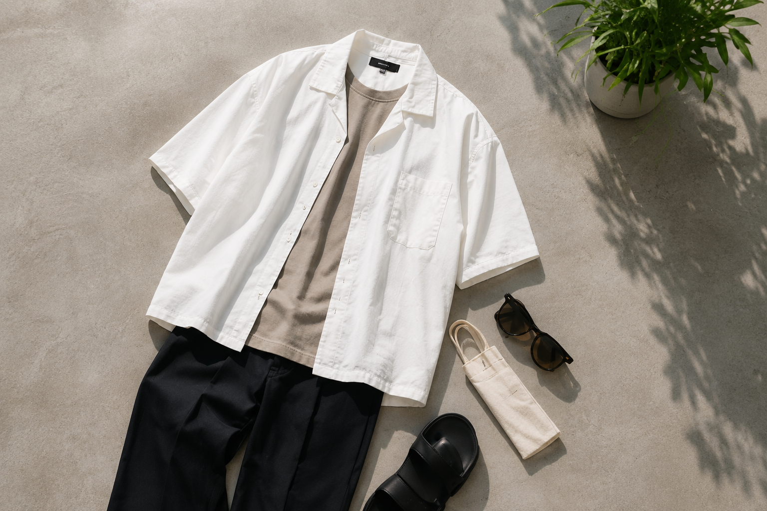 Market Shirt｜マーケットに向き合う日のコットンリネンシャツ